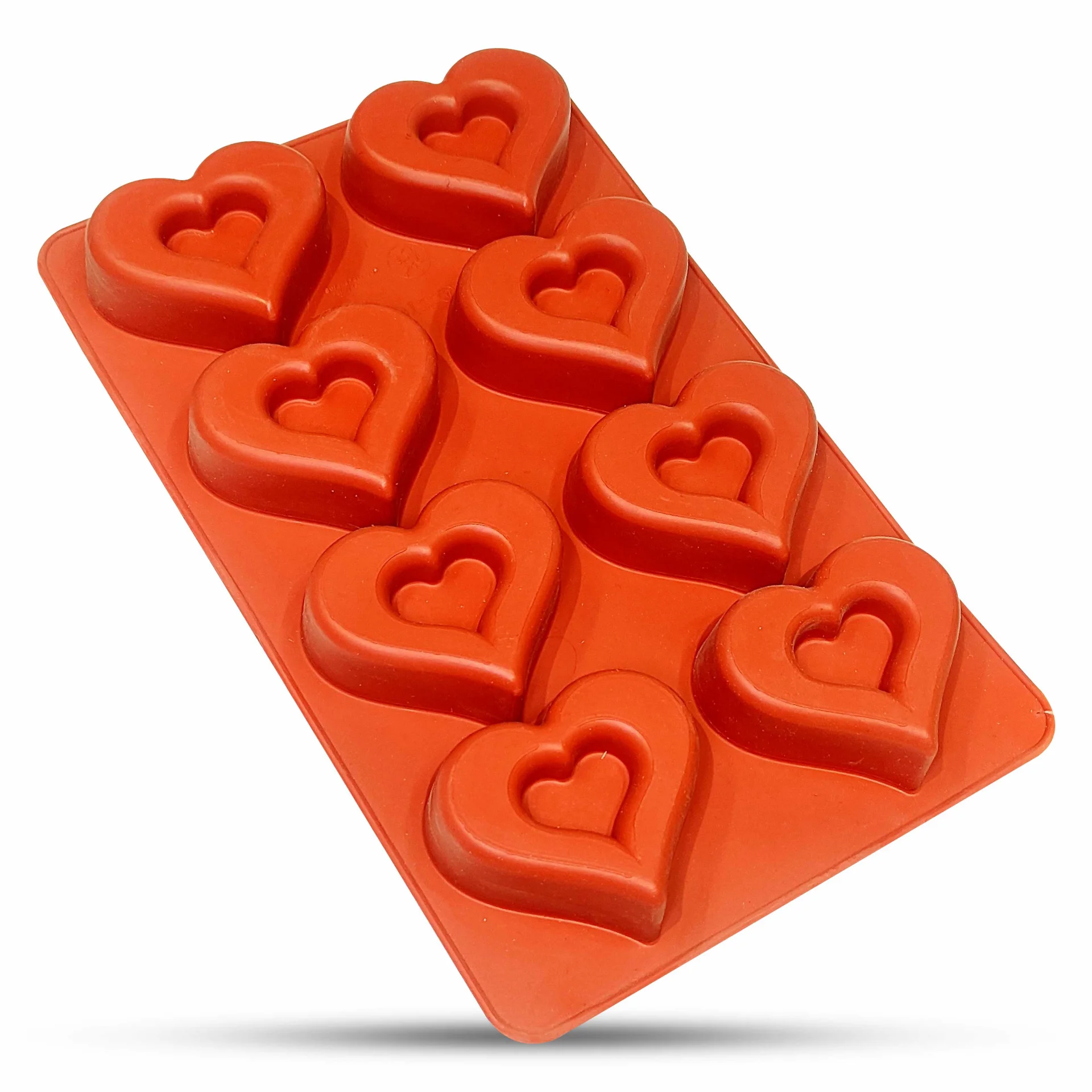 قالب سیلیکونی ساوارین قلب بزرگ 8 عددی