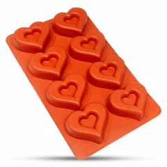 قالب سیلیکونی ساوارین قلب بزرگ 8 عددی
