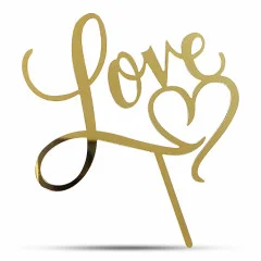 تاپر کیک طلایی Love کد 007