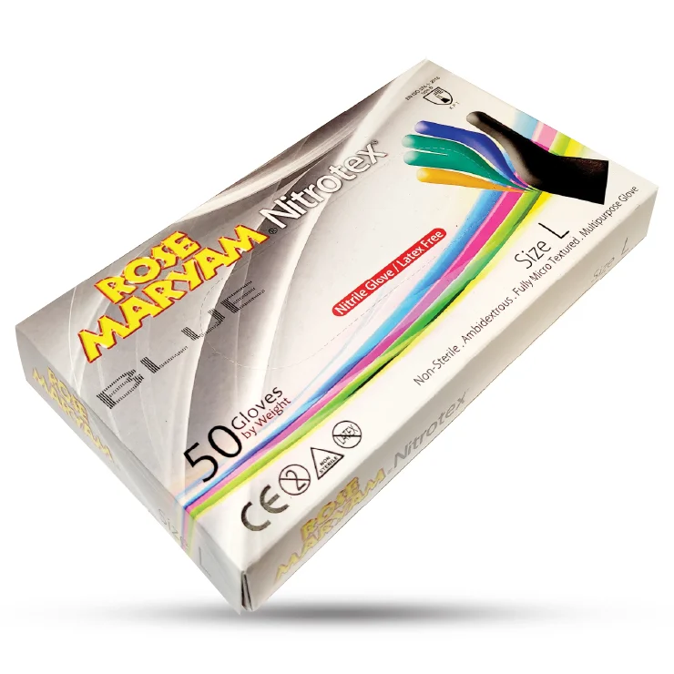 دستکش نیتروتکس آبی 50 عددی سایز L