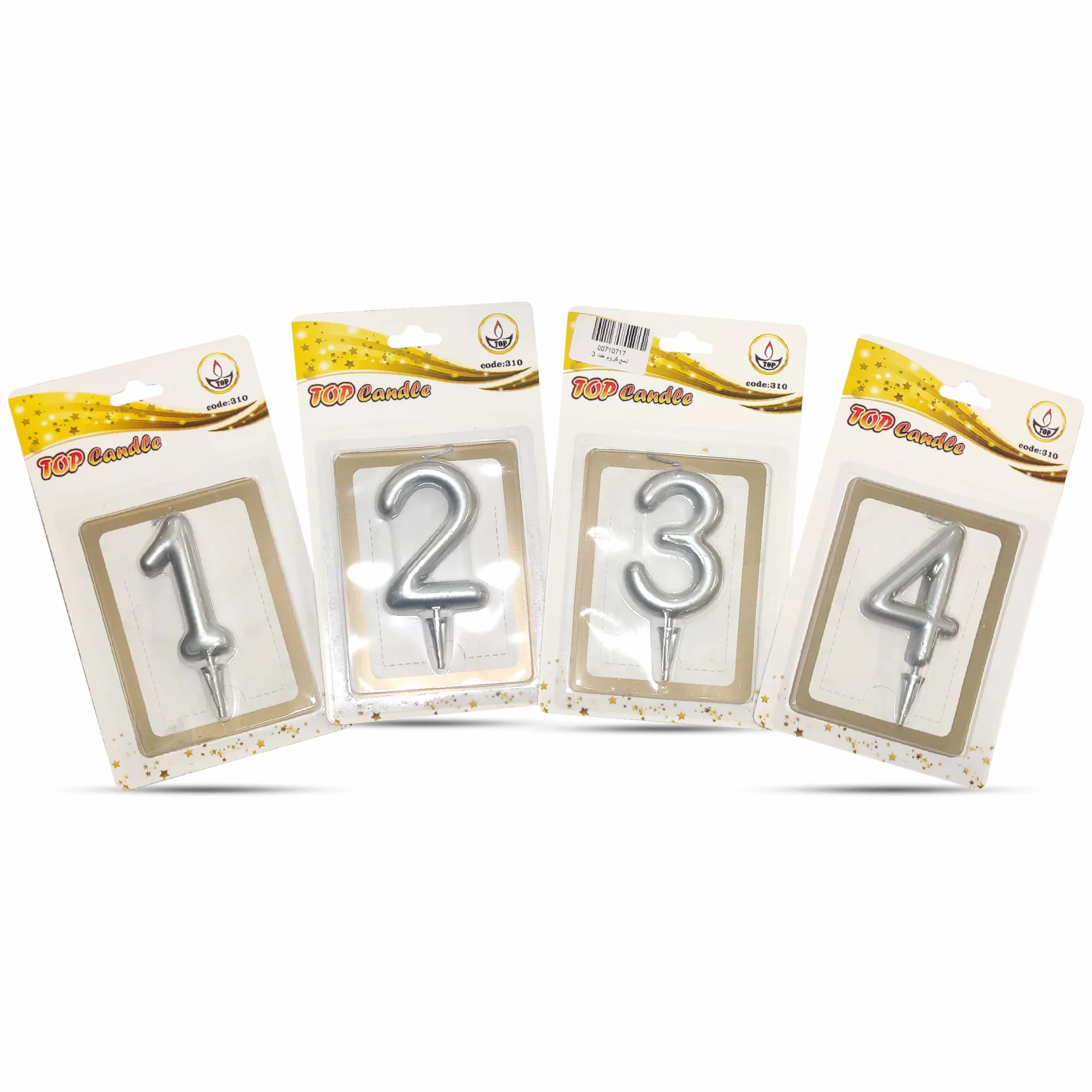 شمع تولد کروم نقره ای