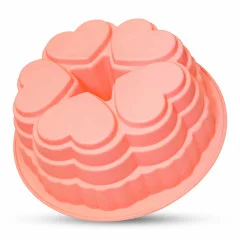 قالب سیلیکونی 5 قلب شیفون دار مطبق روما