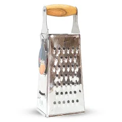 رنده 4 طرفه ضلعی استیل دسته چوبی نوین