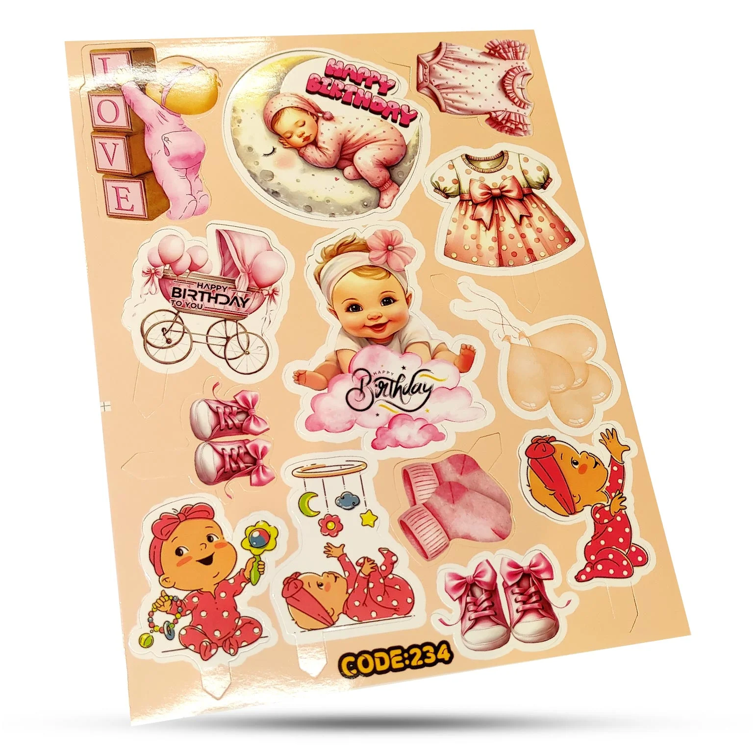 استیکر غیر خوراکی بیبی دختر سوییت کد 234