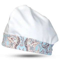 کلاه آشپزی (قنادی) سفید نوار ترمه