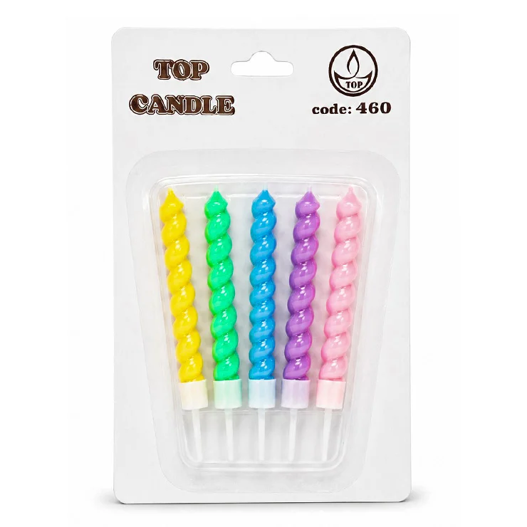 شمع مارپیچی پاستیلی 5 عددی کد 460 TOP Candle