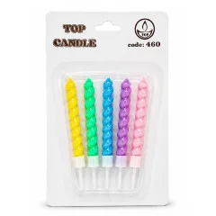 شمع مارپیچی پاستیلی 5 عددی کد 460 TOP Candle