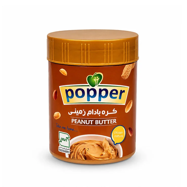 کره بادام زمینی ساده 350 گرمی popper