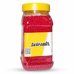 دراژه شکری تزئینی مروارید سحرآمیز قرمز صدفی 600 گرمی