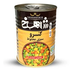 کنسرو مخلوط سبزیجات 370 گرمی شاهرخ