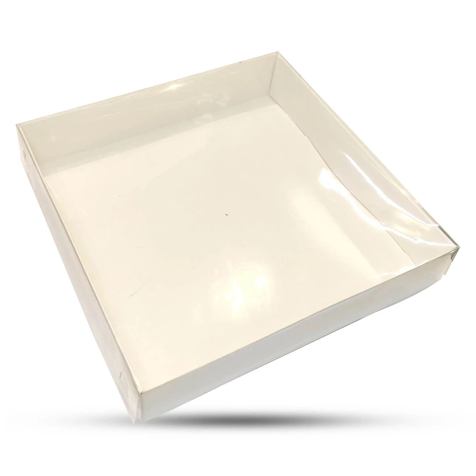 جعبه (باکس) شیرینی درب تمام طلقی ارتفاع 5 سانت