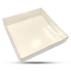 جعبه (باکس) شیرینی درب تمام طلقی ارتفاع 5 سانت