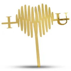 تاپر کیک عاشقانه طلایی کد 050