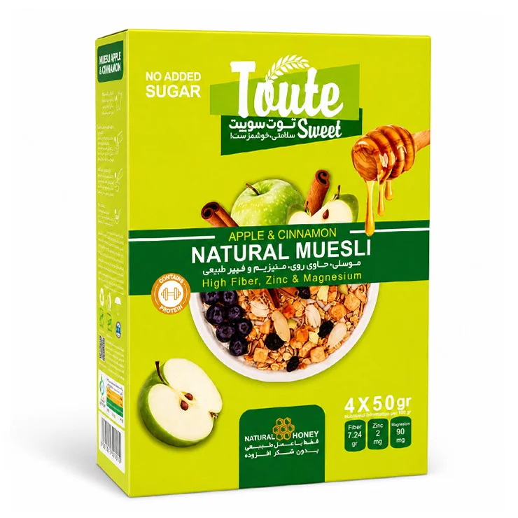 موسلی (غلات صبحانه) با سیب و دارچین توت سوییت