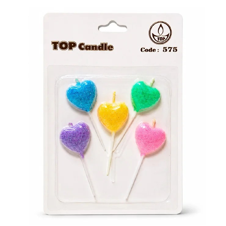 شمع قلب 5 عددی پاستیلی اکلیلی کد 575 TOP Candle