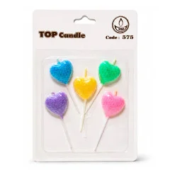 شمع قلب 5 عددی پاستیلی اکلیلی کد 575 TOP Candle