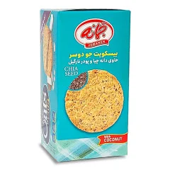 بیسکوئیت جو دو سر دانه چیا و پودر نارگیل جمانه