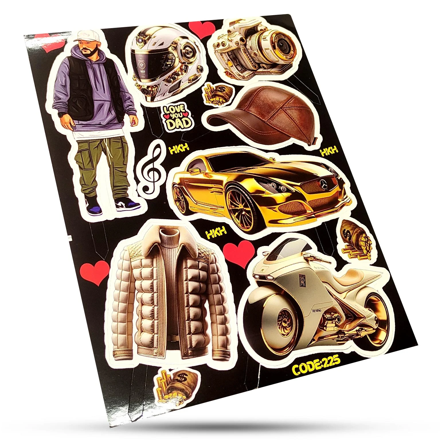 استیکر غیر خوراکی تم مردانه سوییت کد 225