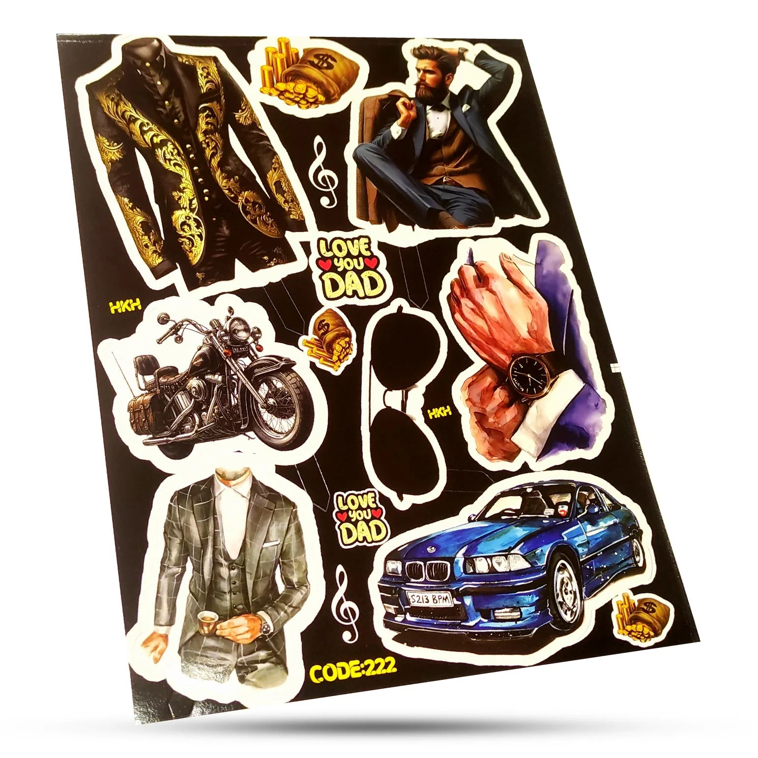 استیکر غیر خوراکی تم مردانه سوییت کد 222