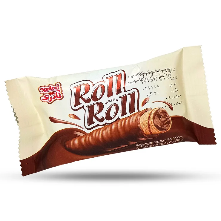 ویفر رول رول روکشدار کرم کاکائو نادری